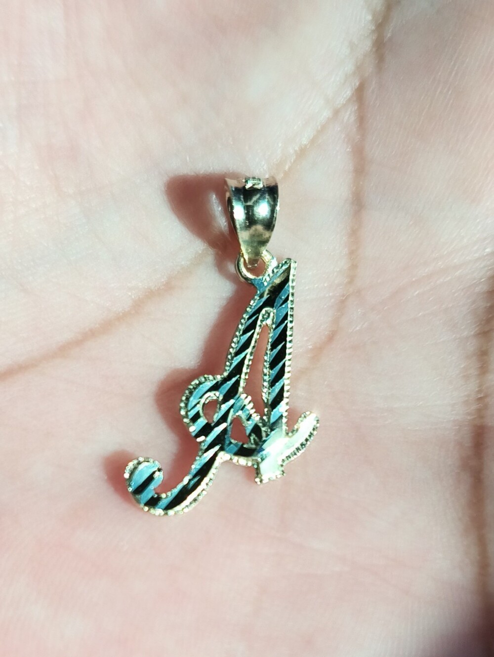 14ky Solid Gold- A Initial Pendant